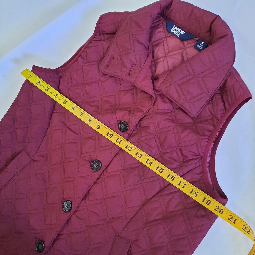 Lands' End Vest Jacket, High Neck W/ Buttons, Quilted, Women's Small 6-8 - Picture 8 of 11